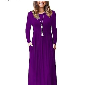 Grecerelle Women's loose sleeve plain dress